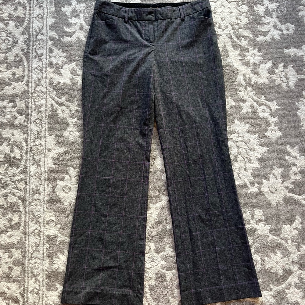 Express Editor Gray Plaid Trousers